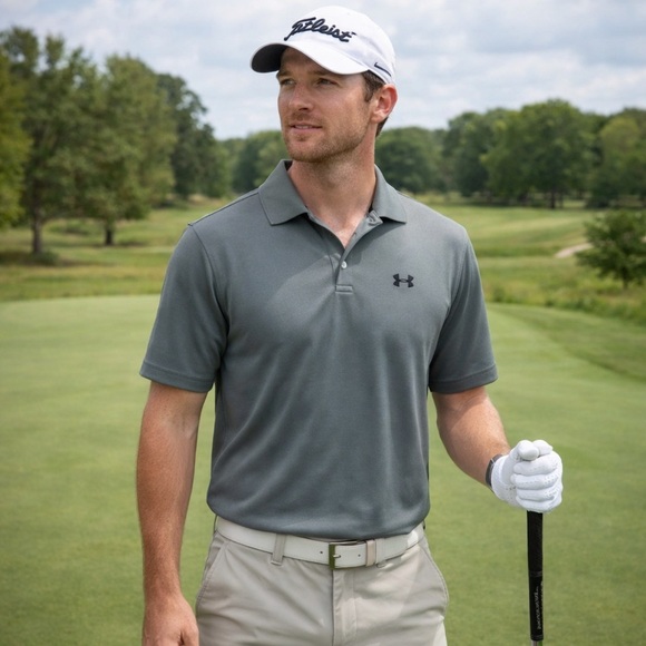 Under Armour Other - Under Armour Gray‎ Loose Fit Polo Shirt. Men’s Small.